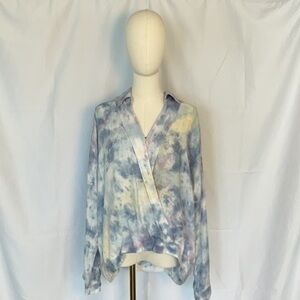 Young Fabulous and Broke Tie Dye faux wrap top size M